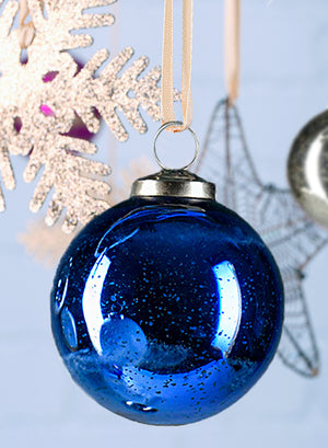 Mercury Glass Ball Ornaments, in 5 Colors, Set of 6