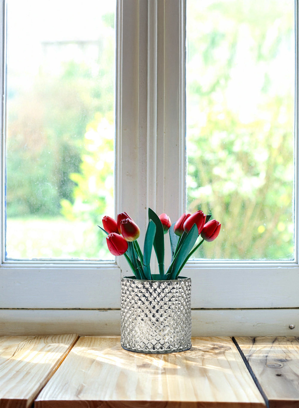 Antique Silver Hobnail Vase - In 2 Sizes