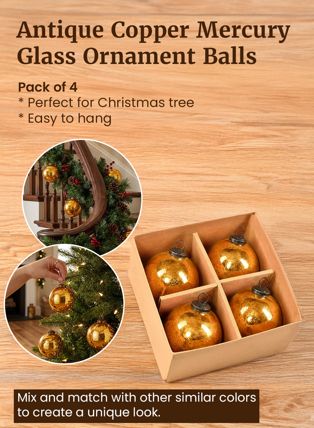 Antique Mercury Ornament Balls, Set of 4/32, in 5 Colors