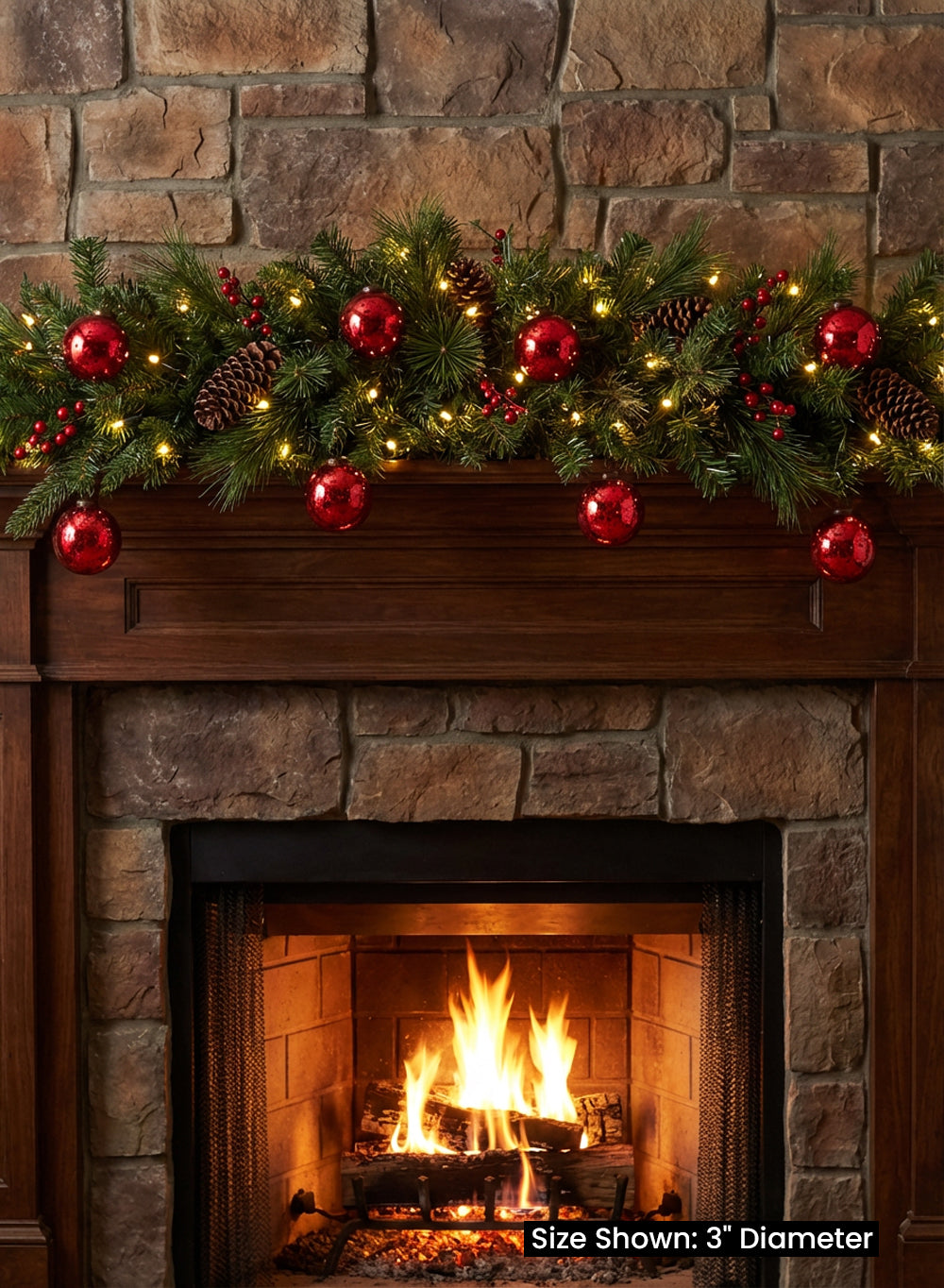 Antique Red Mercury Glass Balls, 3" Diameter, Pack of 6