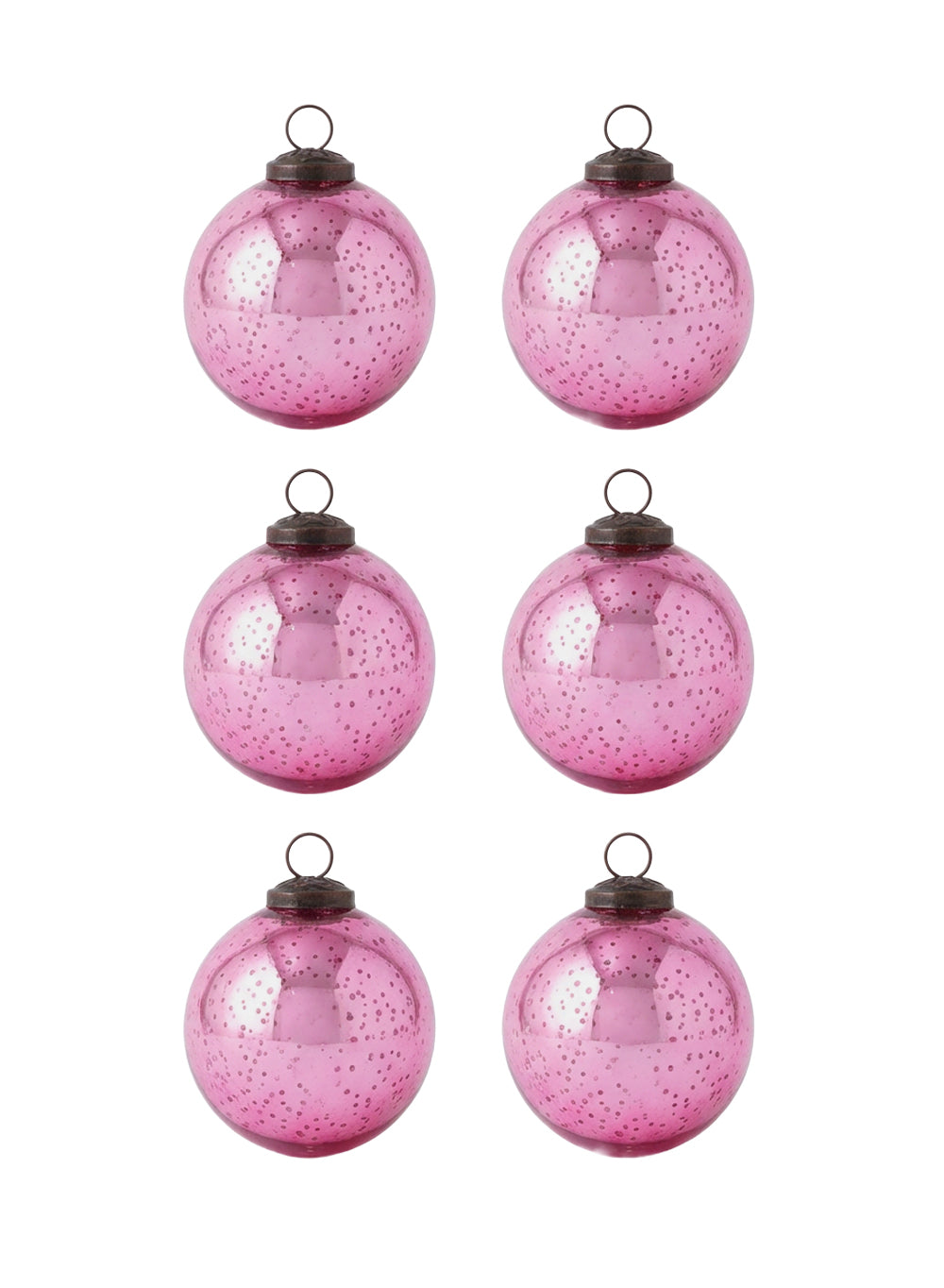 Mercury Glass Ball Ornaments, in 5 Colors, Set of 6