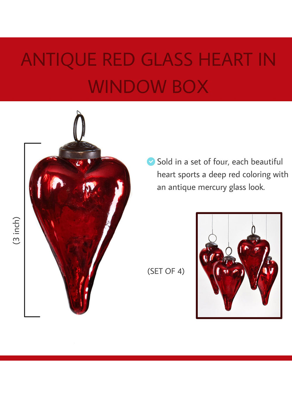 Heart Ornaments, Set of 4 & 32