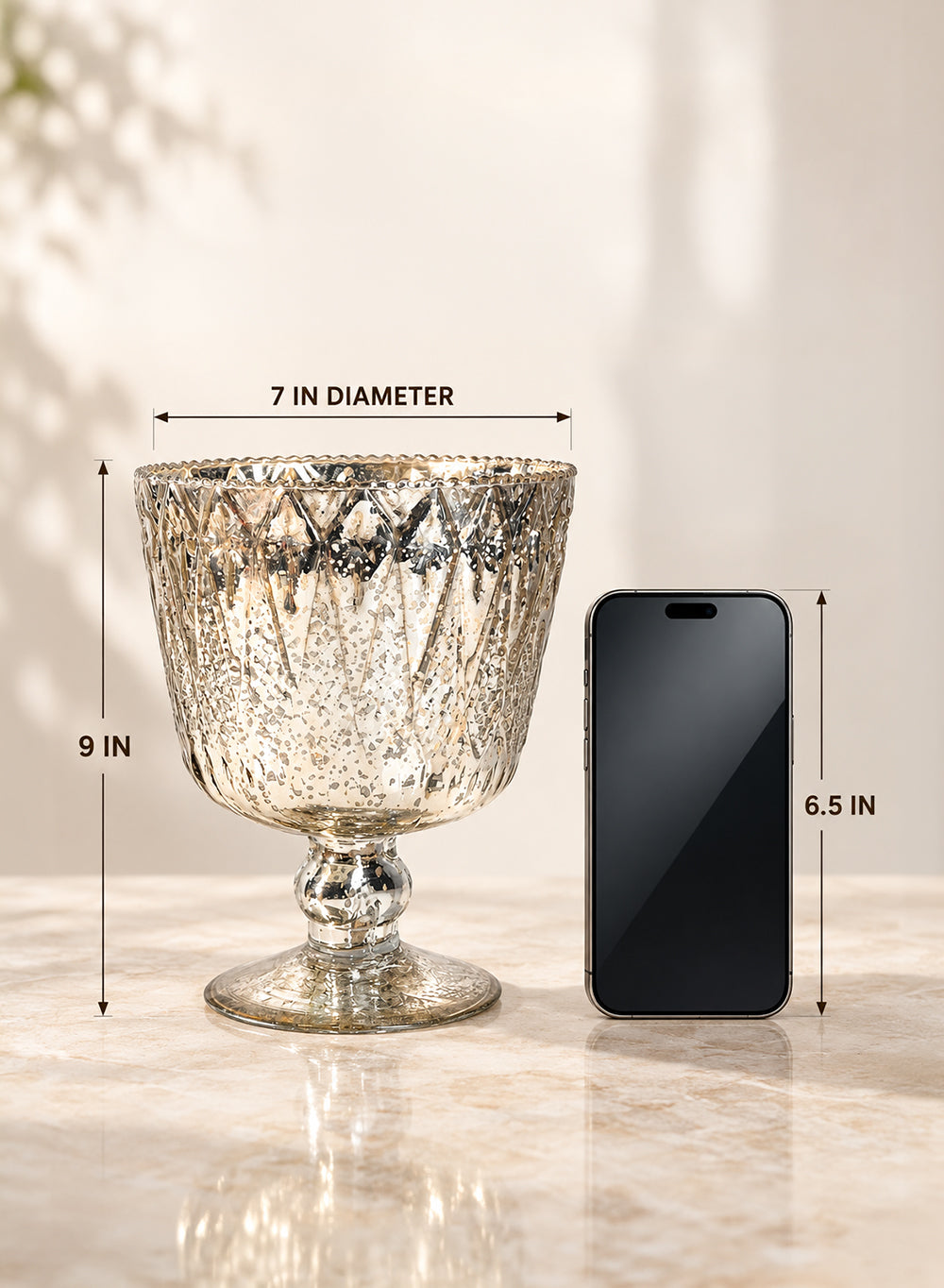 Patterned Silver Glass Coupes Collection