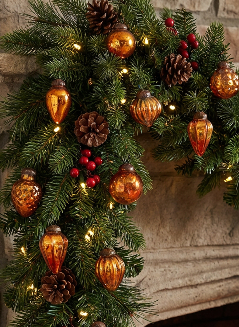 Mini Mercury Glass Ornaments Collection, 1-1.5" Wide x 2" Tall