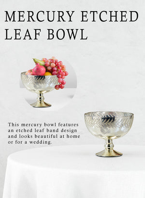 Mercury Etched Leaf Bowl