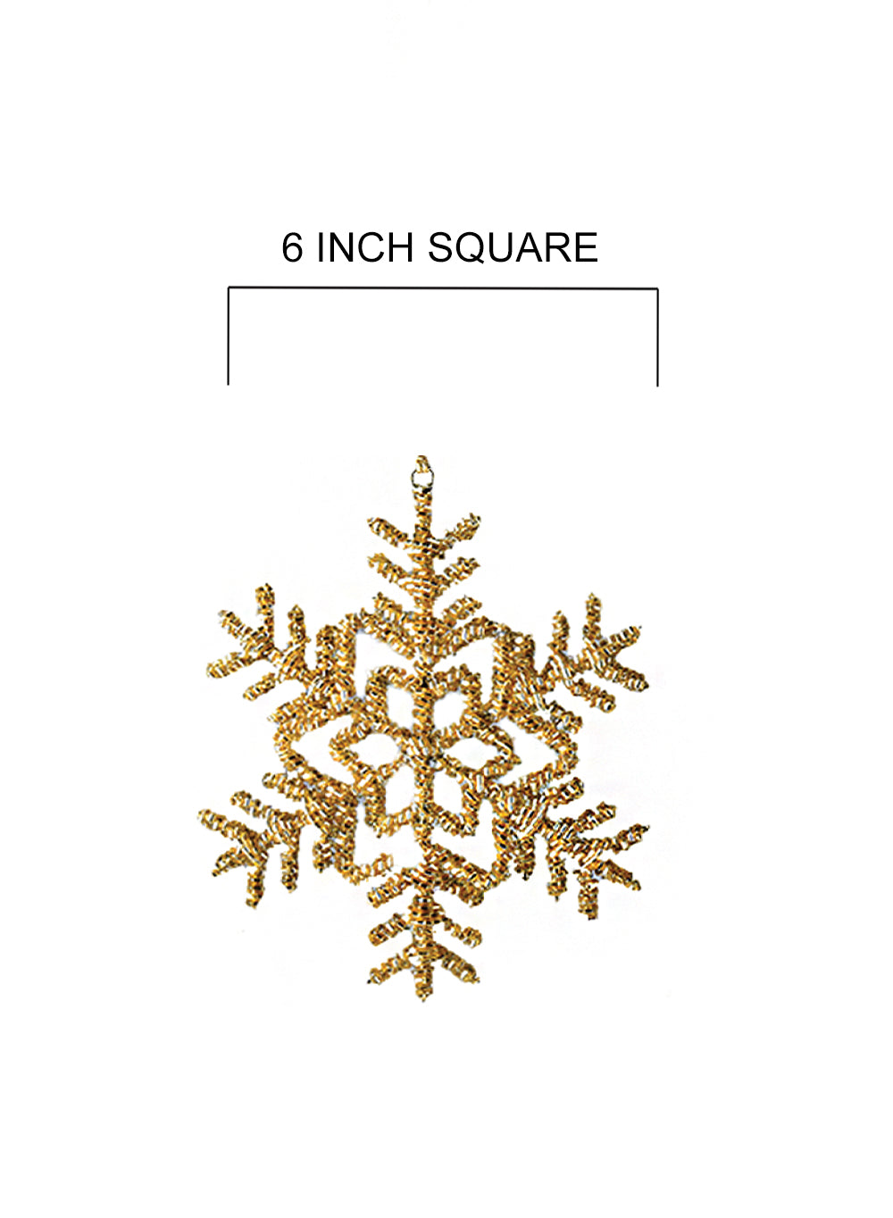 Serene Spaces Living Set of 6 Glitter Snowflake Ornaments, Available in 2 Colors