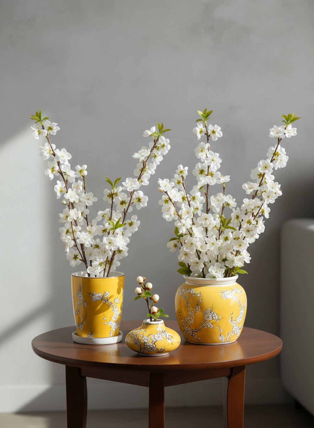 Bundle: Oriental Blossom Ceramic Vase & Planter, Bundle of 4