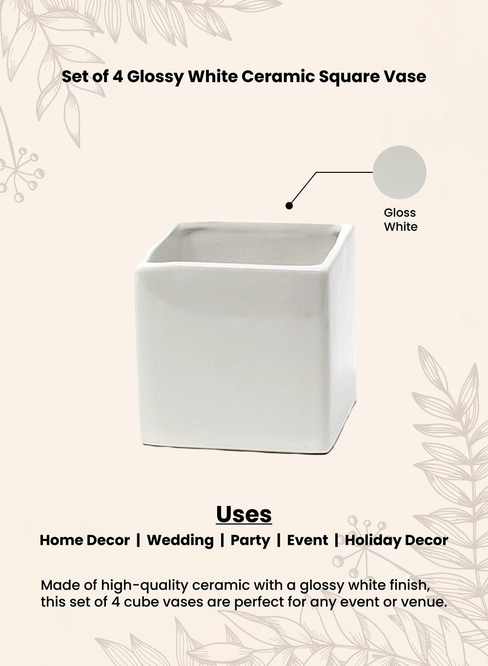 Gloss White Rectangle Vases