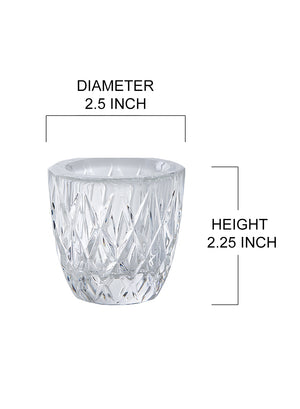 2.5" Elegant Glass Crystal Tea Light Holder