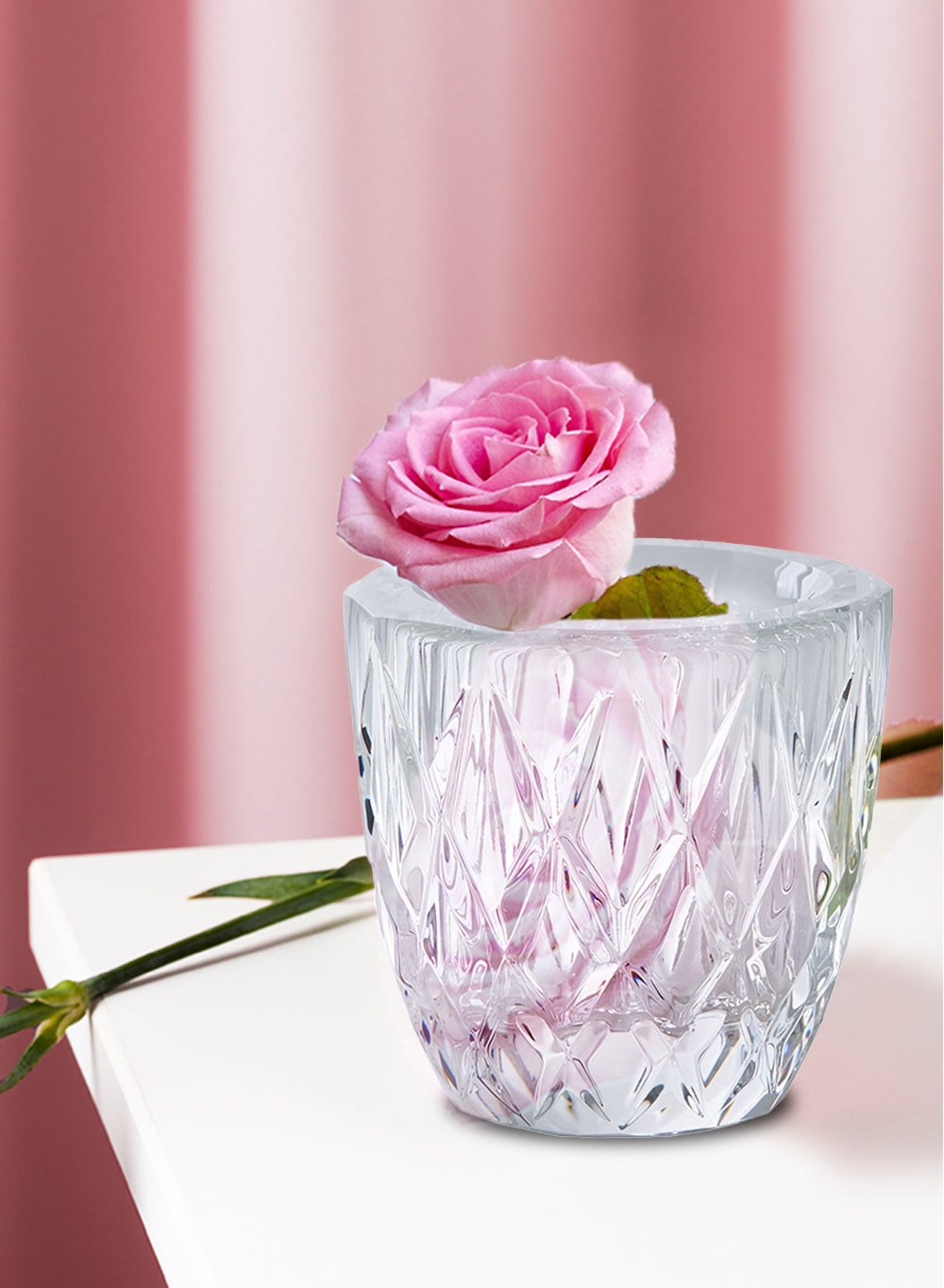 2.5" Elegant Glass Crystal Tea Light Holder