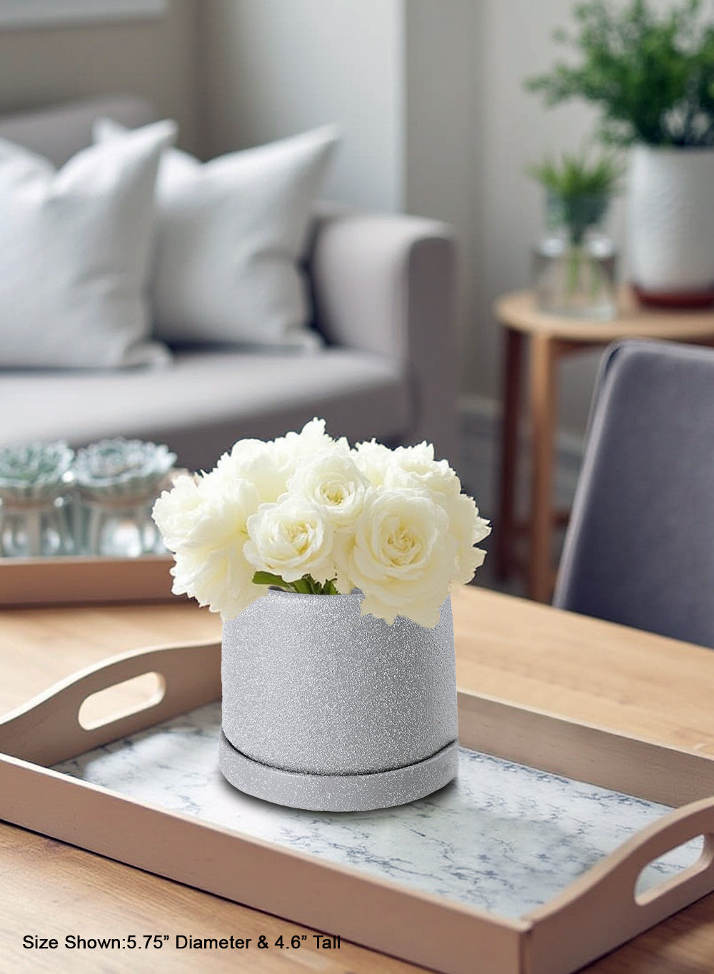 Claymist Ceramic Planter, 5.75" Diameter & 4.6" Tall