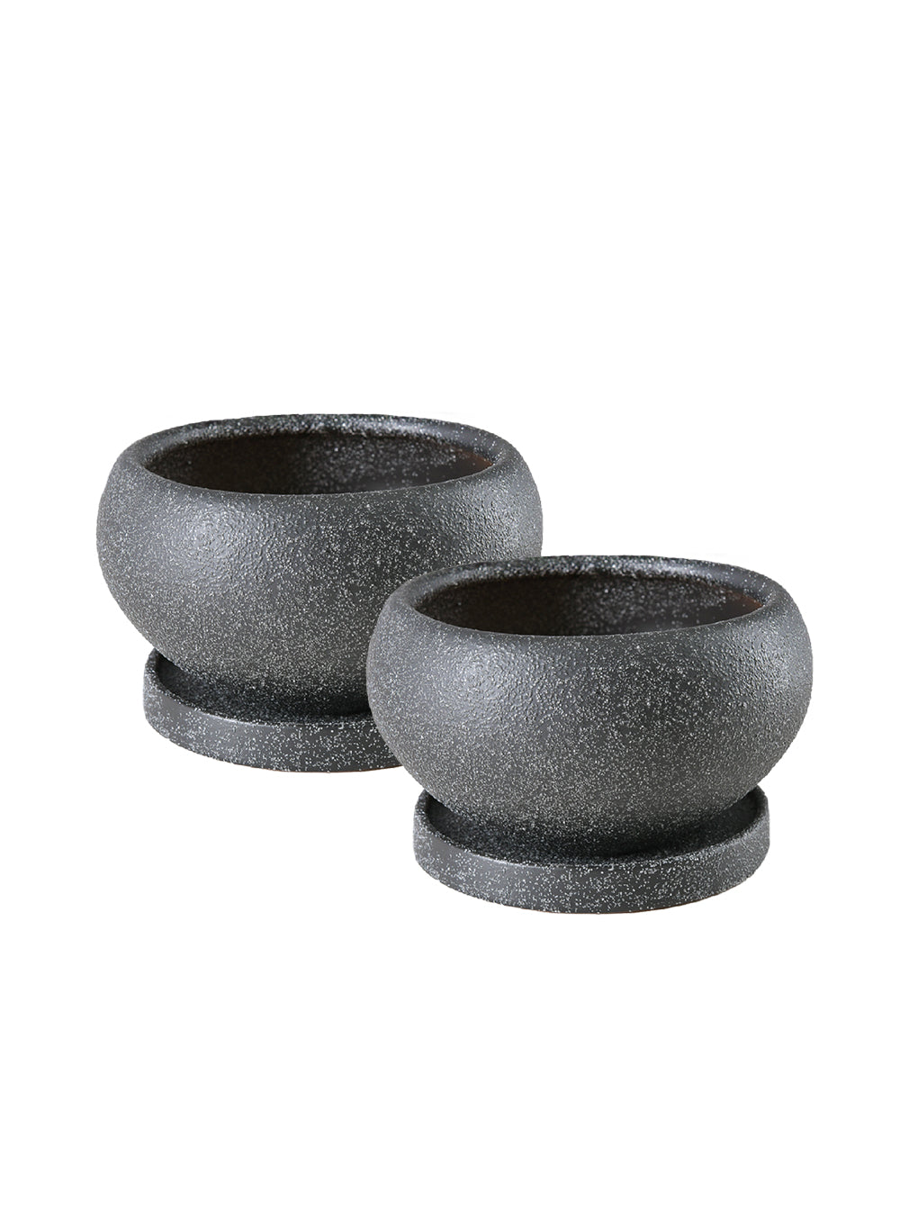 Granite Ceramic Mini Planter, 6" Diameter & 3.5" Tall