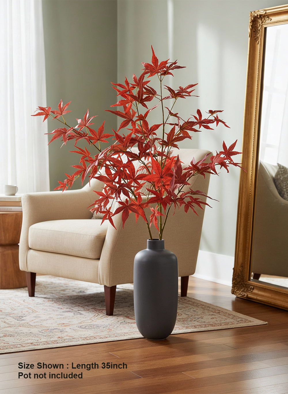 Artificial Red Maple Stems, 35" Tall, Pack of 12