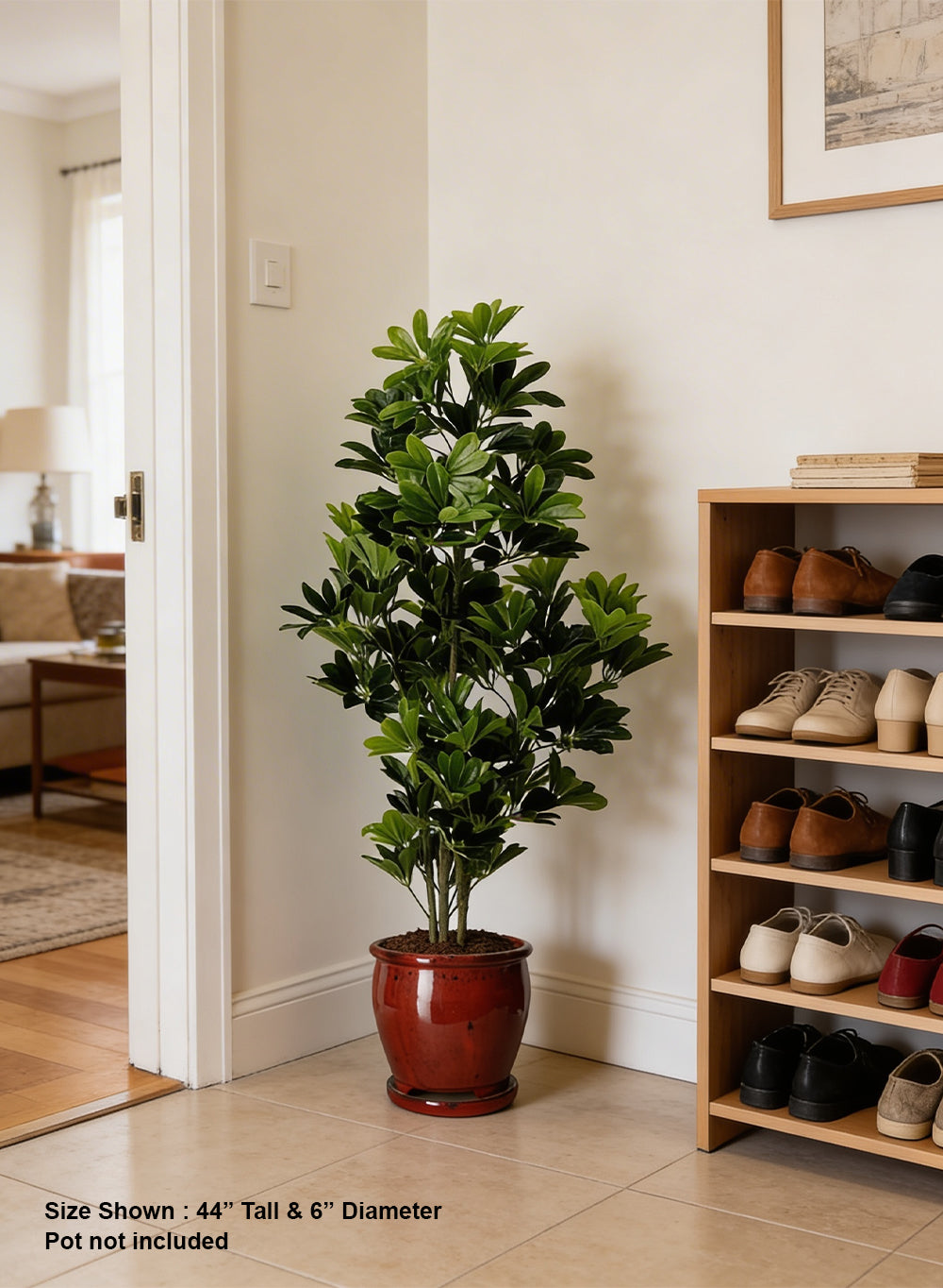 Artificial Indoor Floor Plant in Pot, 18" Diameter & 44" Tall