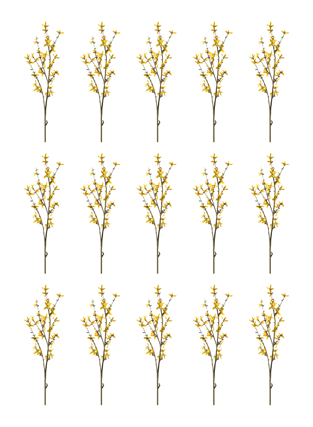 Artificial Yellow Forsythia Stems, 28" Tall, Pack of 12