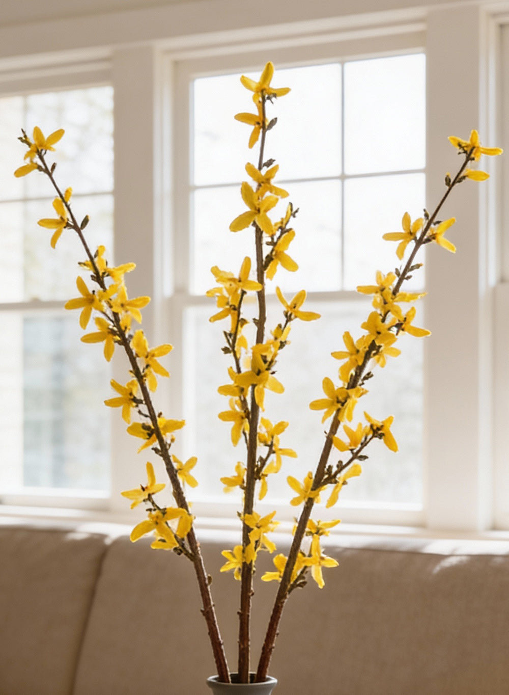 Artificial Yellow Forsythia Stems, 28" Tall, Pack of 12