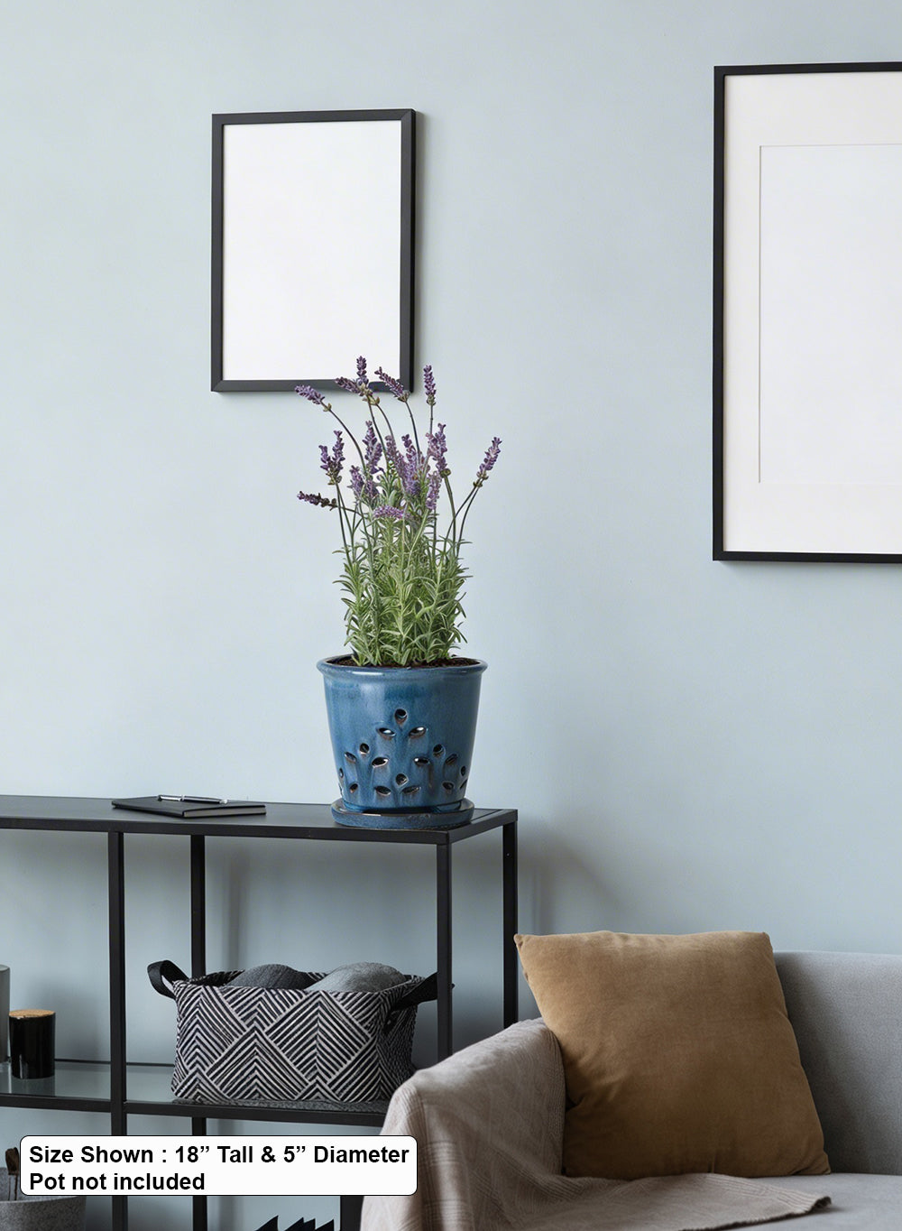 Artificial Lavender Potted Plant, 5" Diameter & 18" Tall