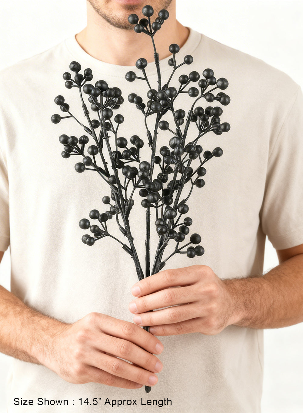 Artificial Black Berry Branch,14.5" Tall, Pack of 12