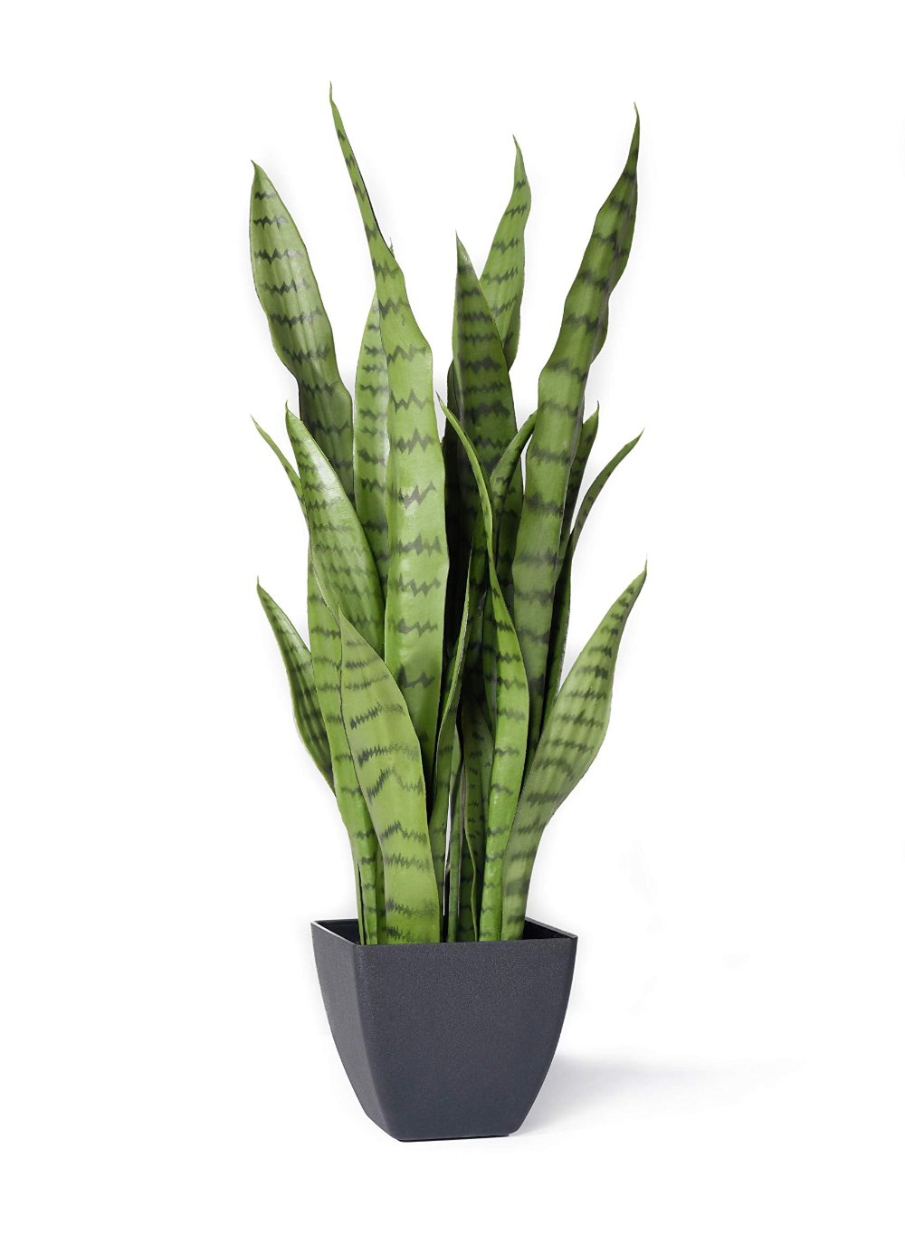 Artificial Snake Plant in Black Pot, 10" Diameter & 28" Tall