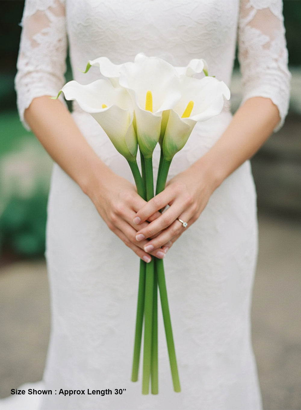 Artificial White Calla Lily Stem, 30" Tall, Pack of 12