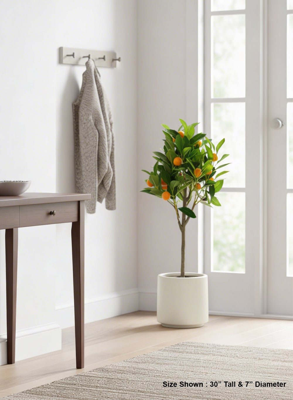 Artificial Orange Tree in Pot, 7" Diameter & 30" Tall