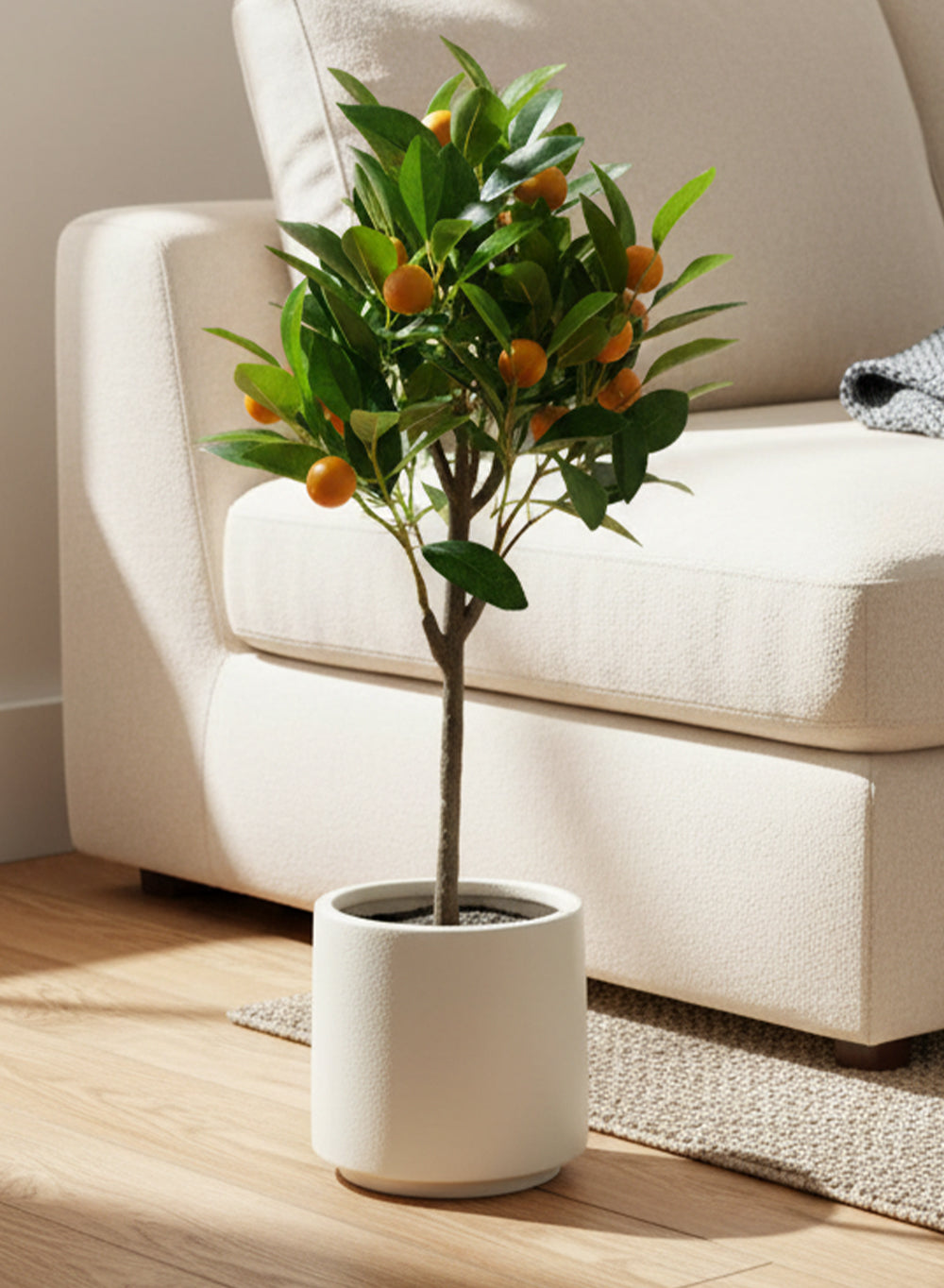 Artificial Orange Tree in Pot, 7" Diameter & 30" Tall