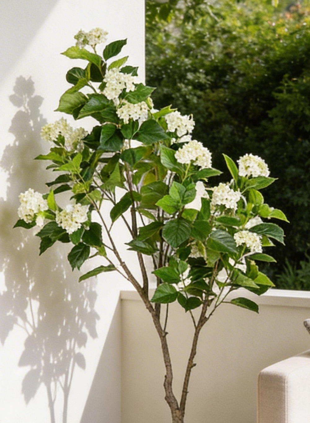 Artificial Hydrangea Tree, 7.5" Diameter & 82" Tall