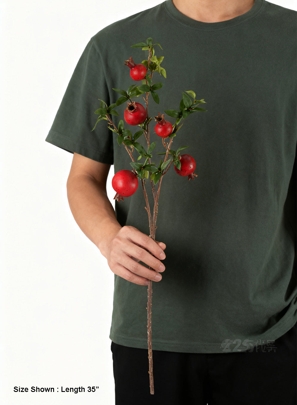 Faux Pomegranate Branch, in 2 Colors, Pack of 12