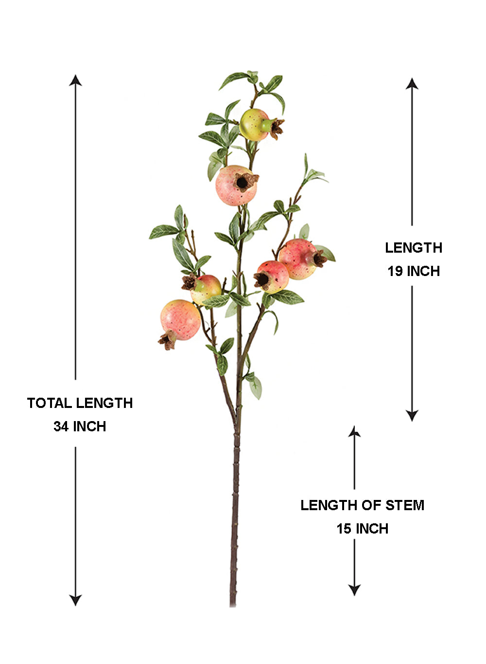 Faux Pomegranate Branch, in 2 Colors, Pack of 12