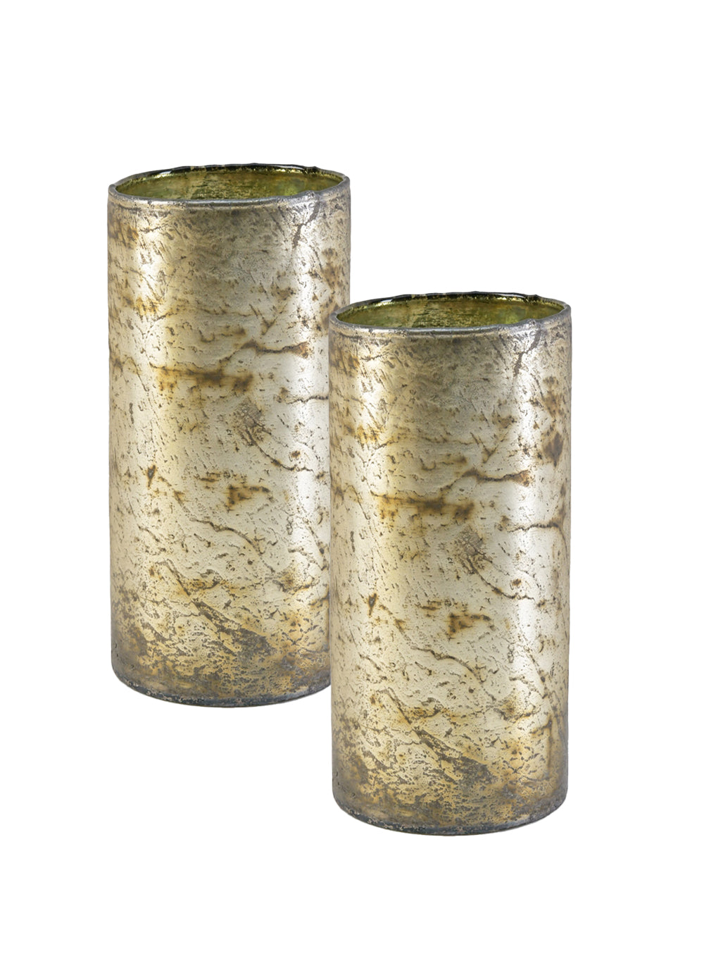 Serene Spaces Living Matte Silver Cylinder Vase