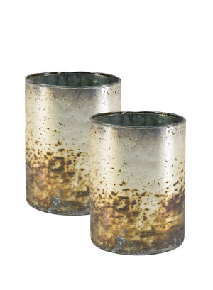 Serene Spaces Living Matte Silver Cylinder Vase