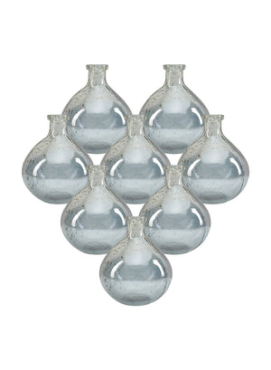 7" Tall Gray Glass Bulb Vase