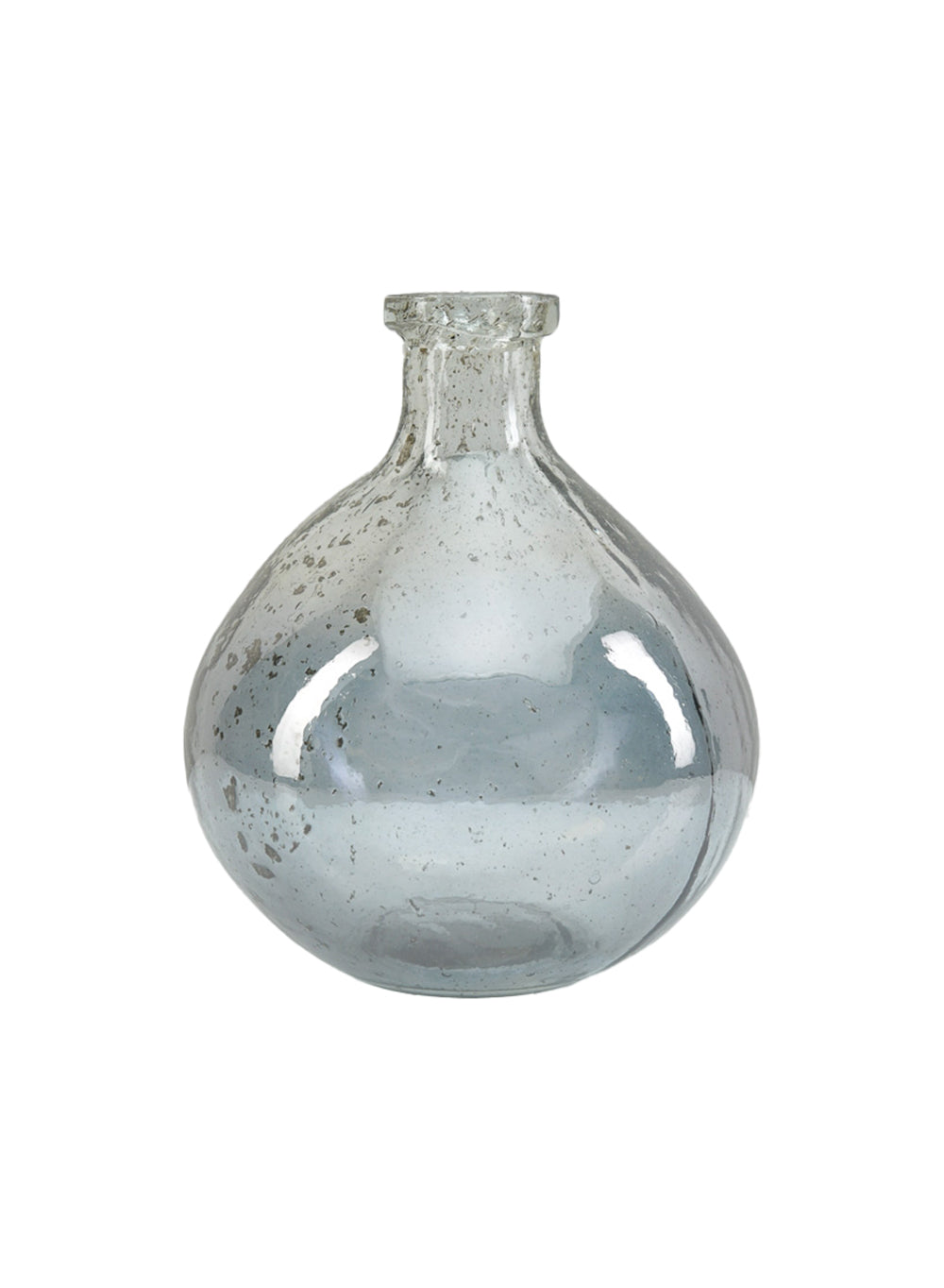 7" Tall Gray Glass Bulb Vase