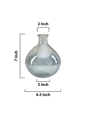 7" Tall Gray Glass Bulb Vase