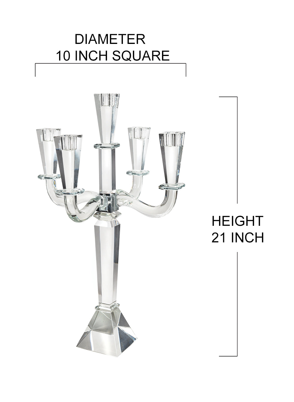 Serene Spaces Living Modern Cut Crystal Candle Stick Holders, Crystal Decor, 5 Sizes