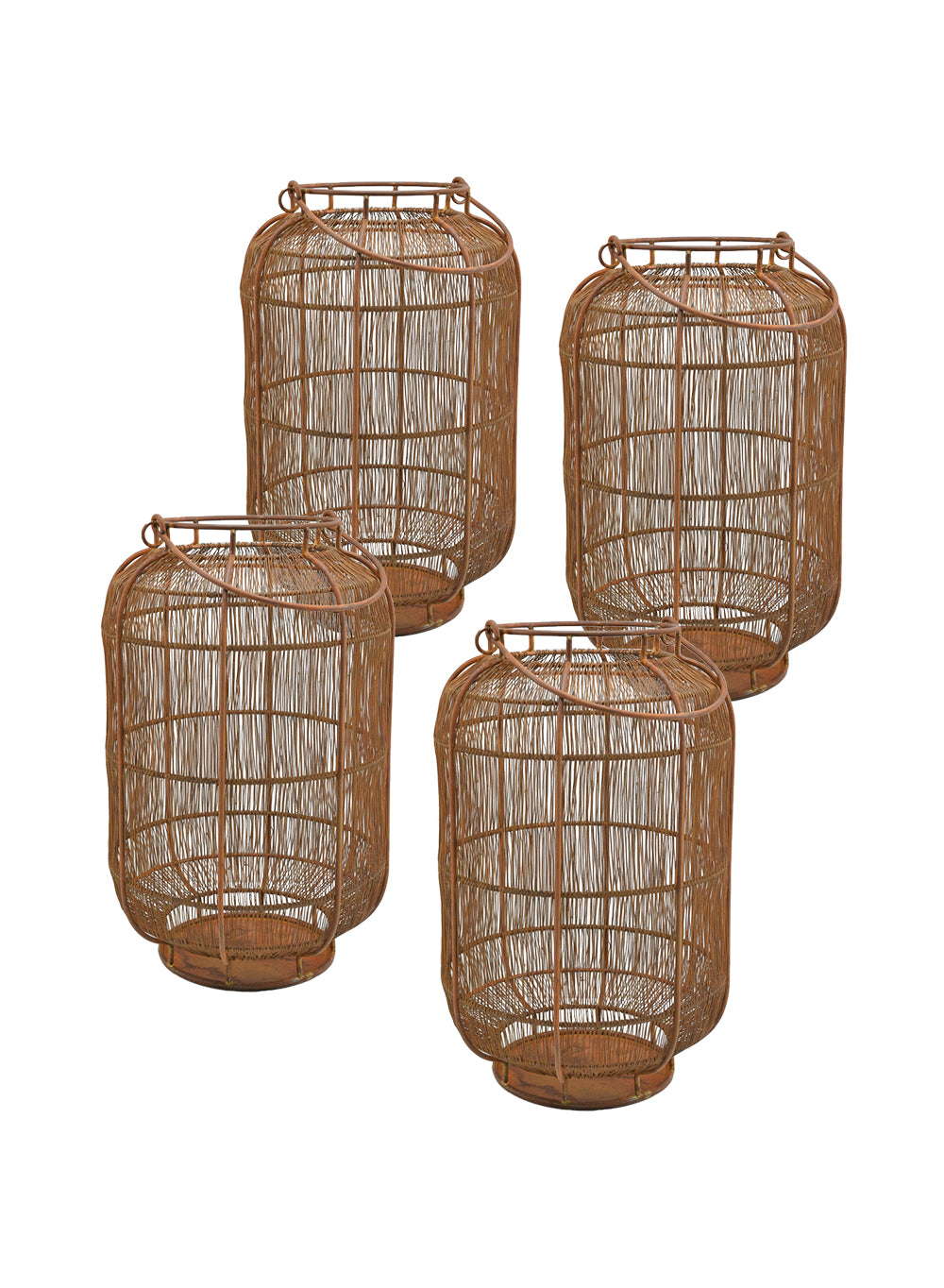 Serene Spaces Living Rustic Wired Candle Lantern - Cylindrical Lantern, In 2 Sizes