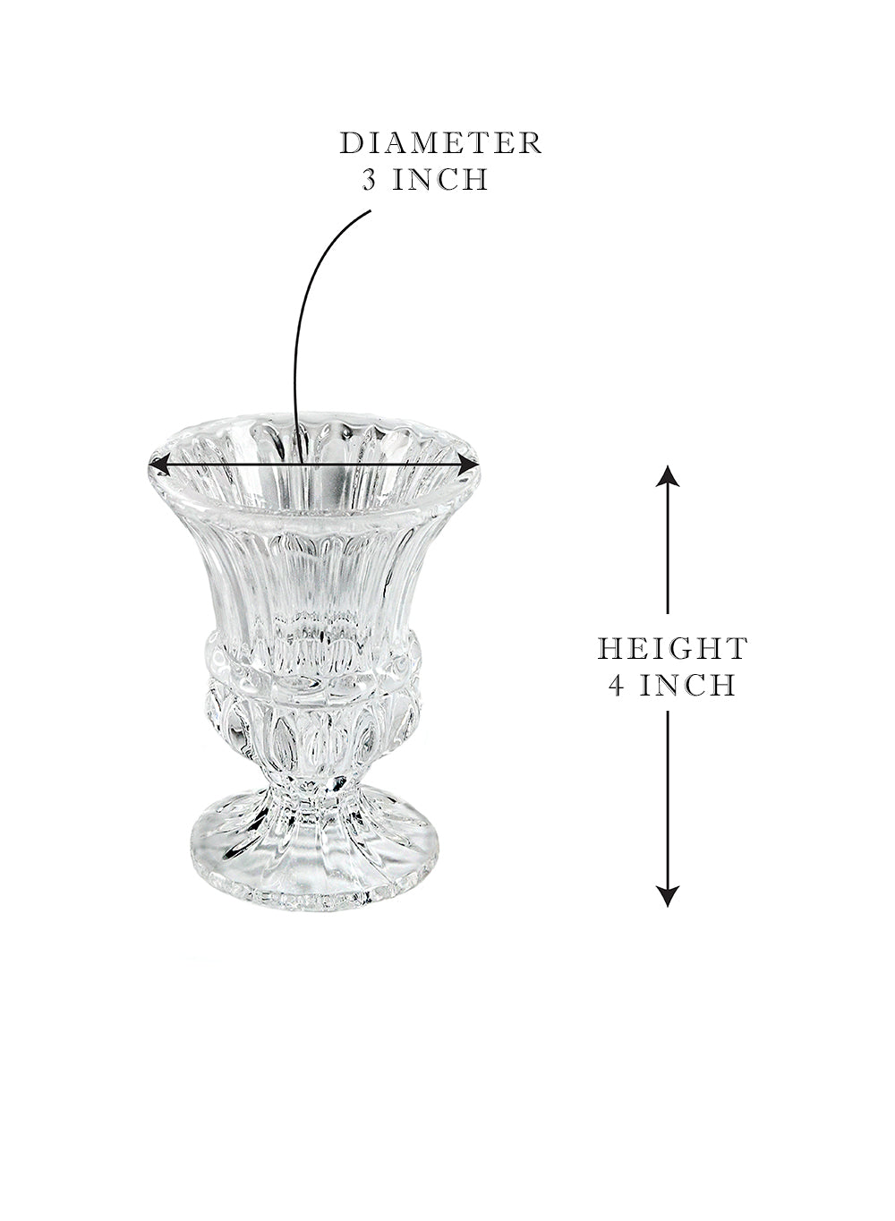 Enchanting Glass Urn Vase, 3" Diameter & 4" Tall