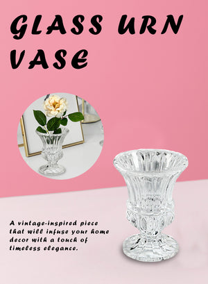 Enchanting Glass Urn Vase, 3" Diameter & 4" Tall
