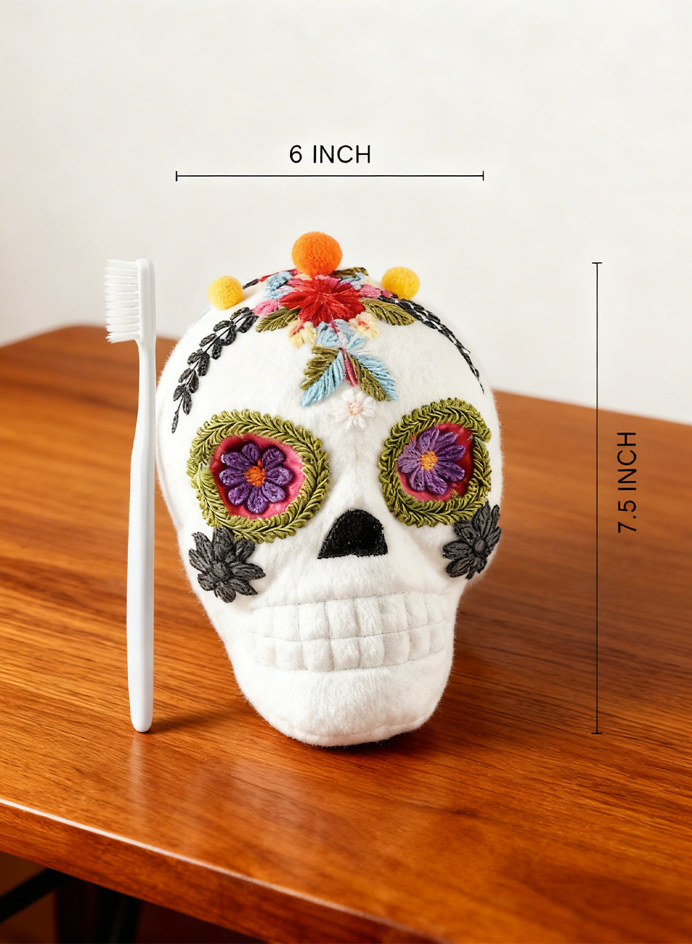Embroidered Foam Skull Decor, 6" Wide & 7.5" Tall
