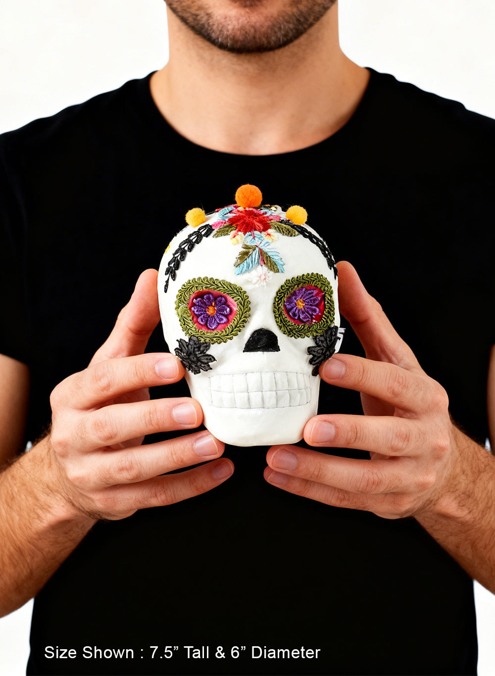 Embroidered Foam Skull Decor, 6" Wide & 7.5" Tall