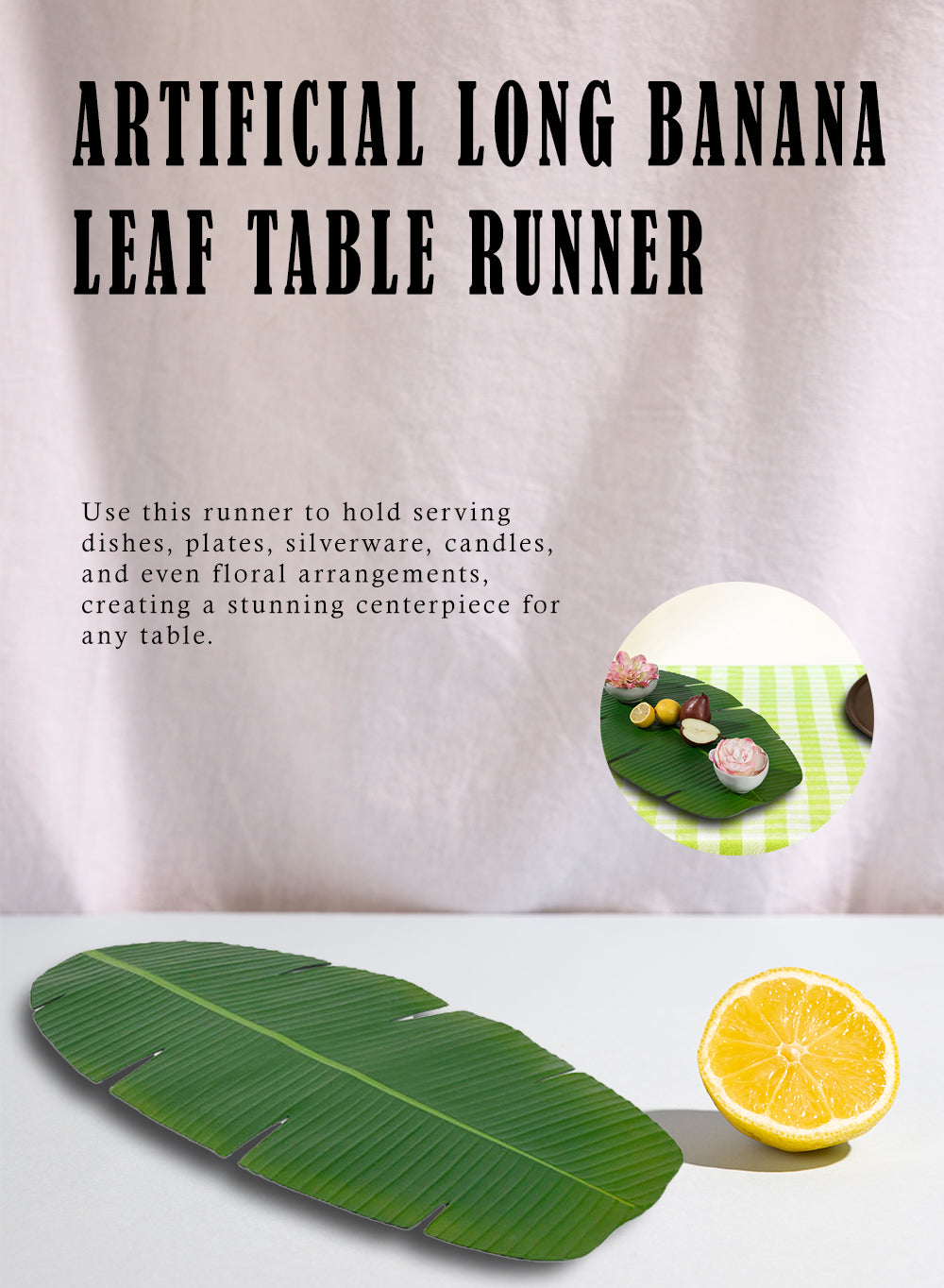 Artificial Leaf-Shaped Coasters & Table Runner