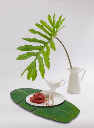Artificial Leaf-Shaped Coasters & Table Runner