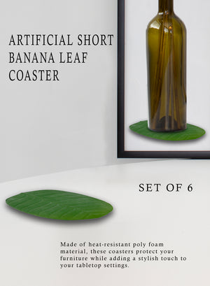 Artificial Leaf-Shaped Coasters & Table Runner