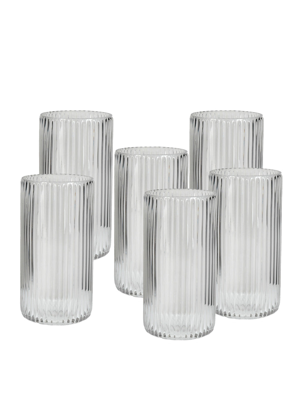 Clear Ribbed Vase, in 2 Sizes