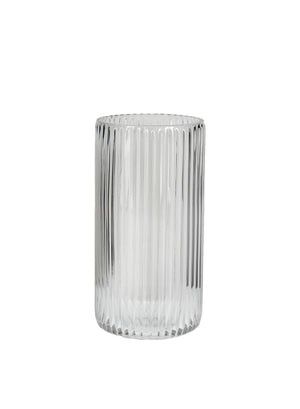 Clear Ribbed Vase, in 2 Sizes