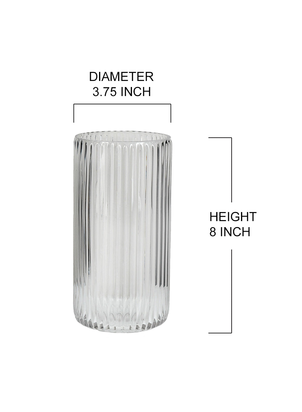 Clear Ribbed Vase, in 2 Sizes