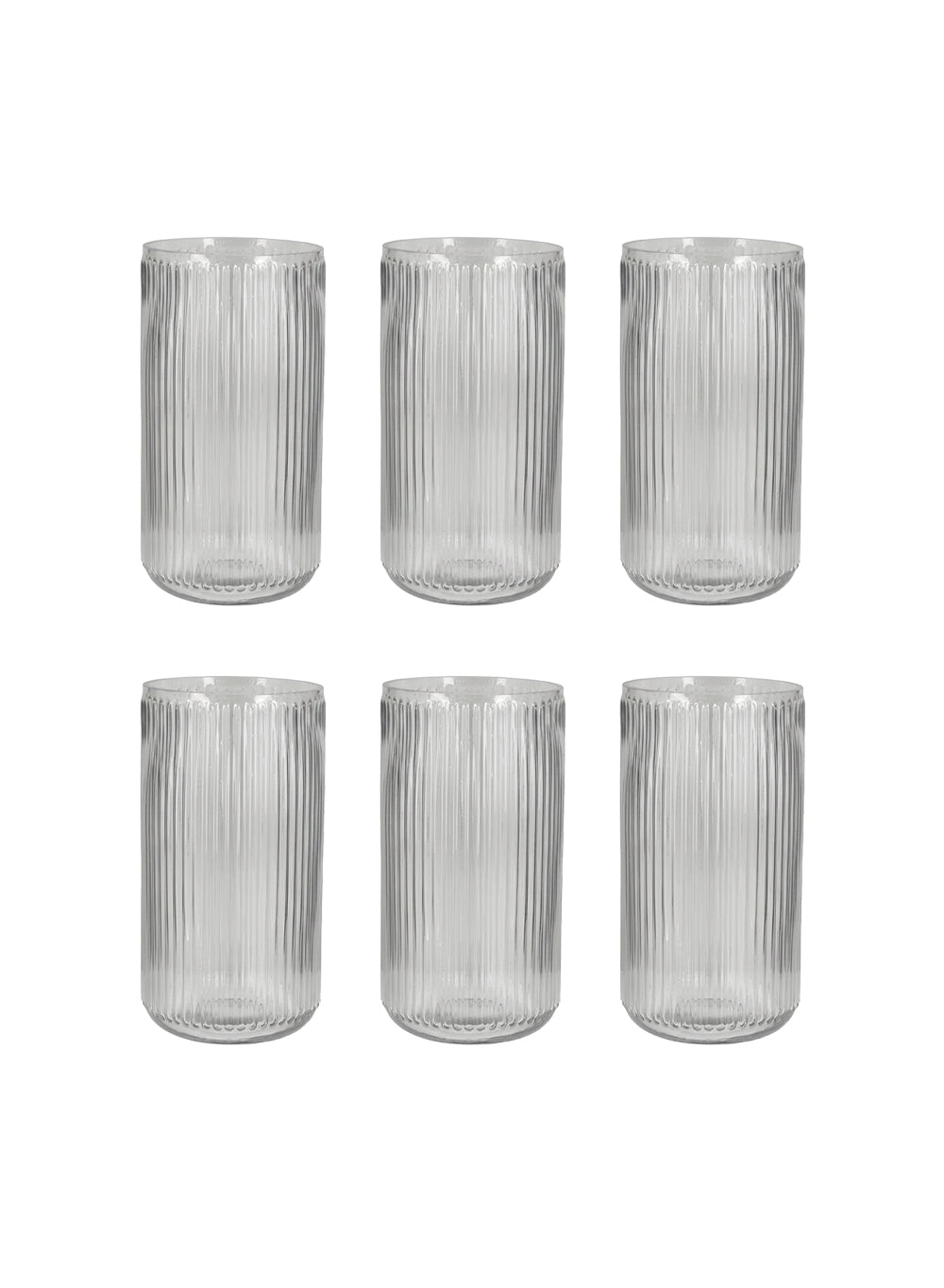 Clear Ribbed Vase Collection