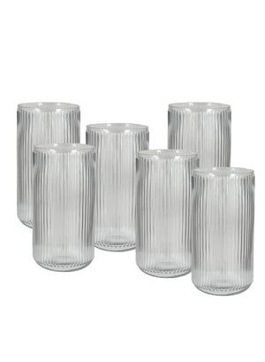 Clear Ribbed Vase, in 2 Sizes