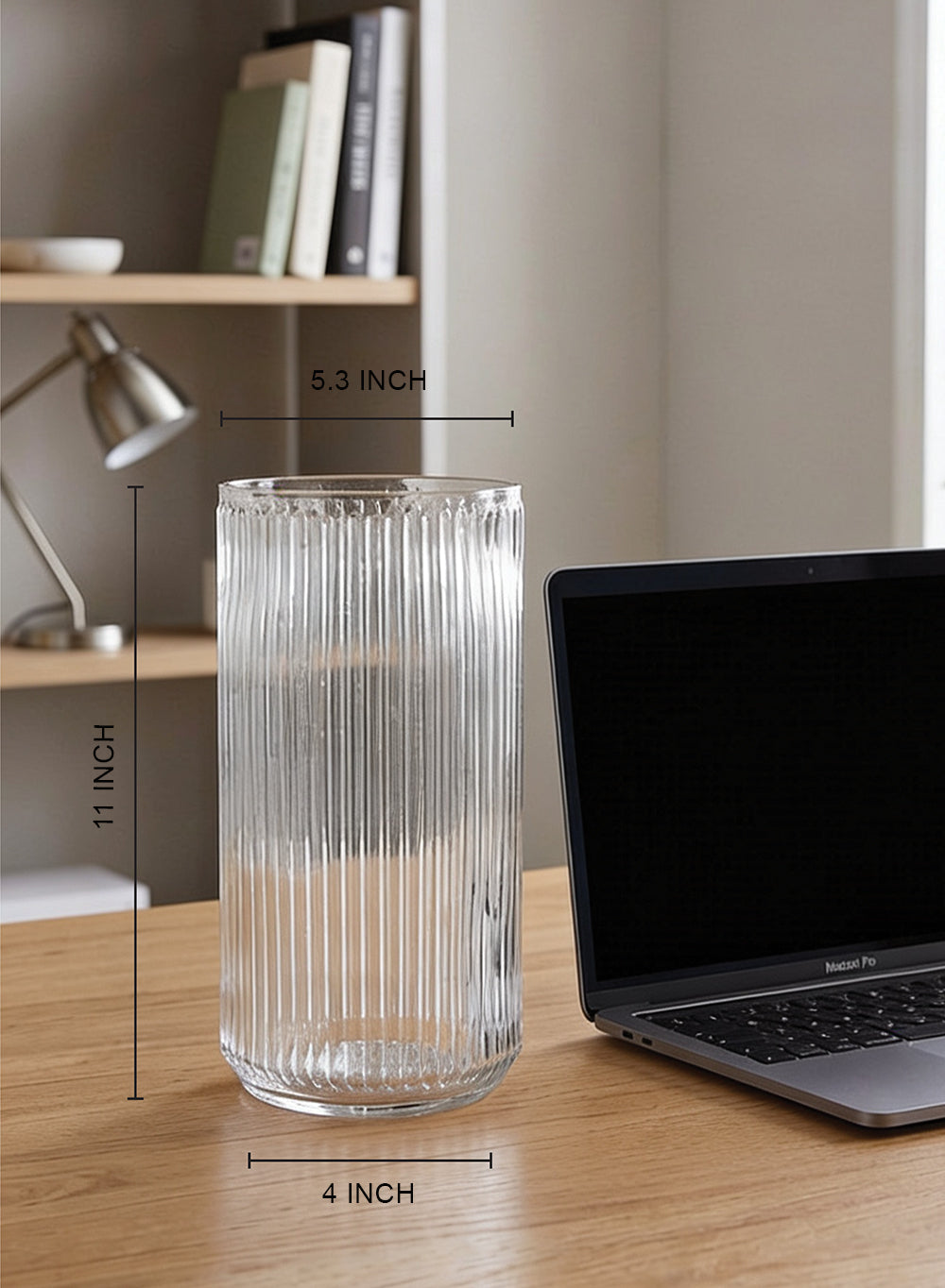 Clear Ribbed Vase Collection