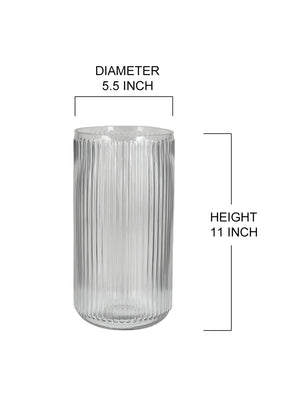 Clear Ribbed Vase, in 2 Sizes